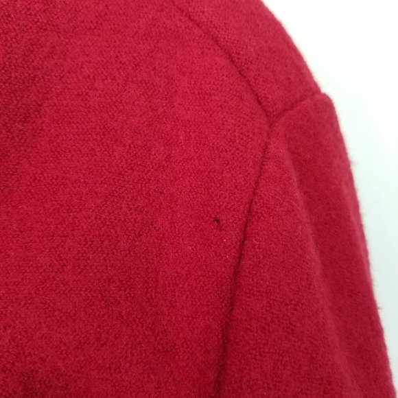 Geiger Collections 42 Red Long Button Front Wool Coat - Picture 9 of 10